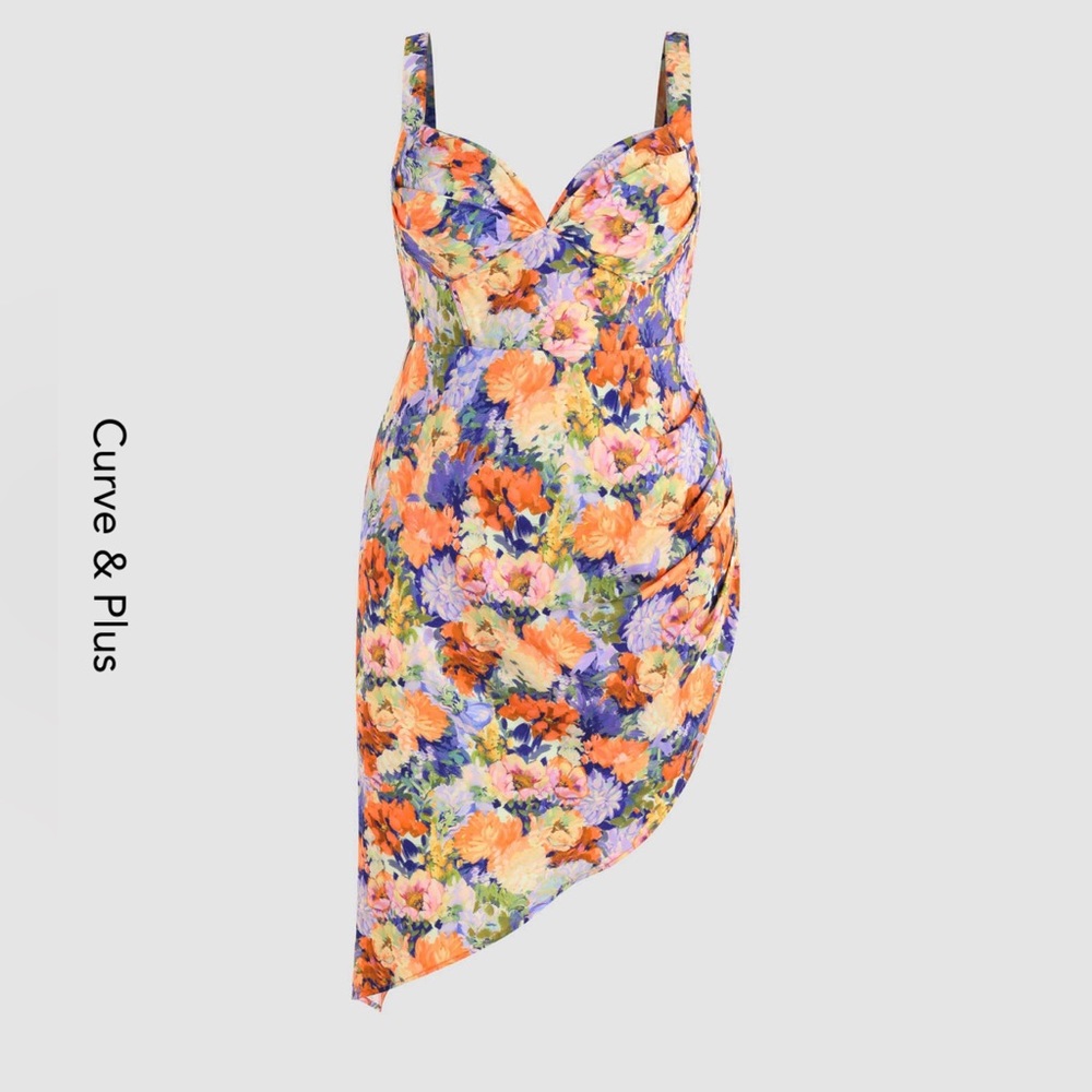 Asymmetrical Floral Dress
